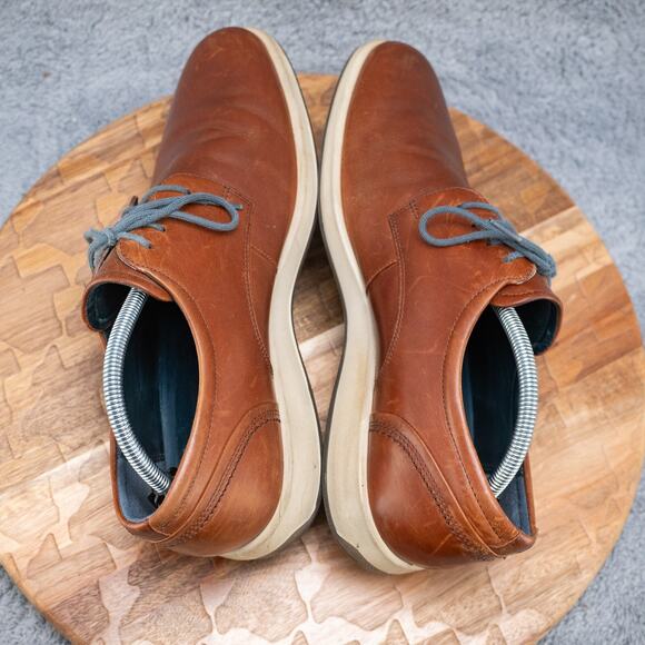 Ecco Shock Point Men's 42 US 8.5-9 Brown Leather Lace-Up Loafer Shoe - Picture 5 of 7